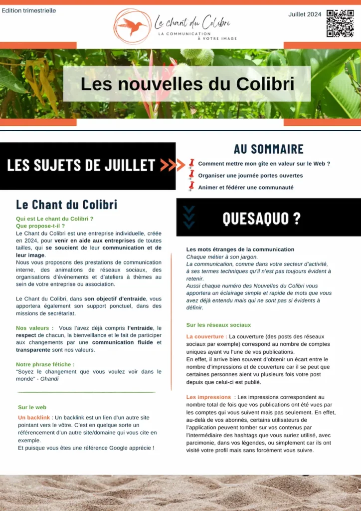 Les nouvelles du Colibri n2